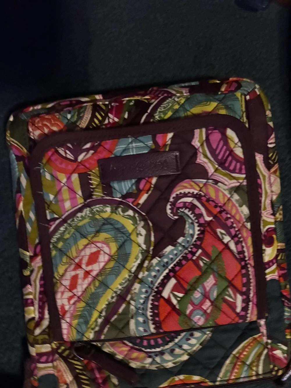 Vera Bradley Quilted Paisley Organizer in Burgundy Multi